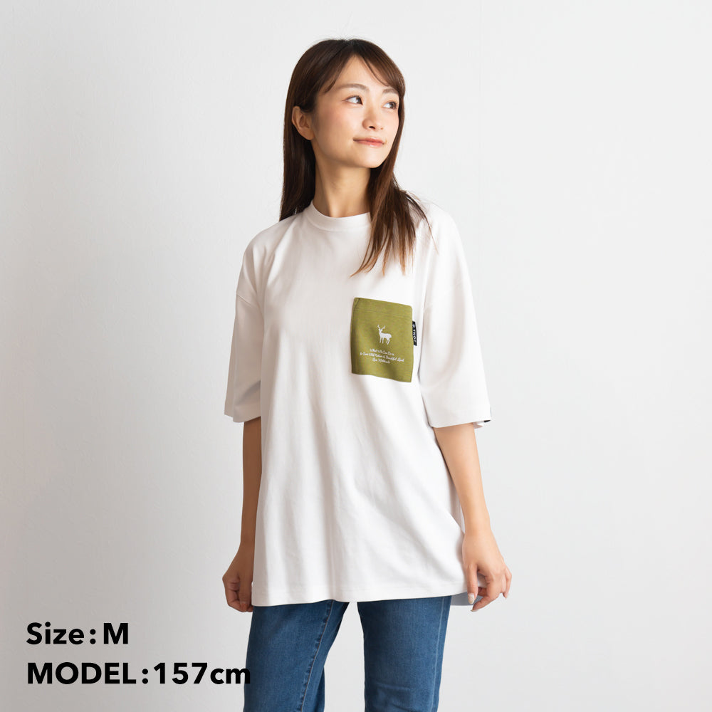TNOC THE TEE PONTE / LEAF GREEN POCKET SNOW WHITE