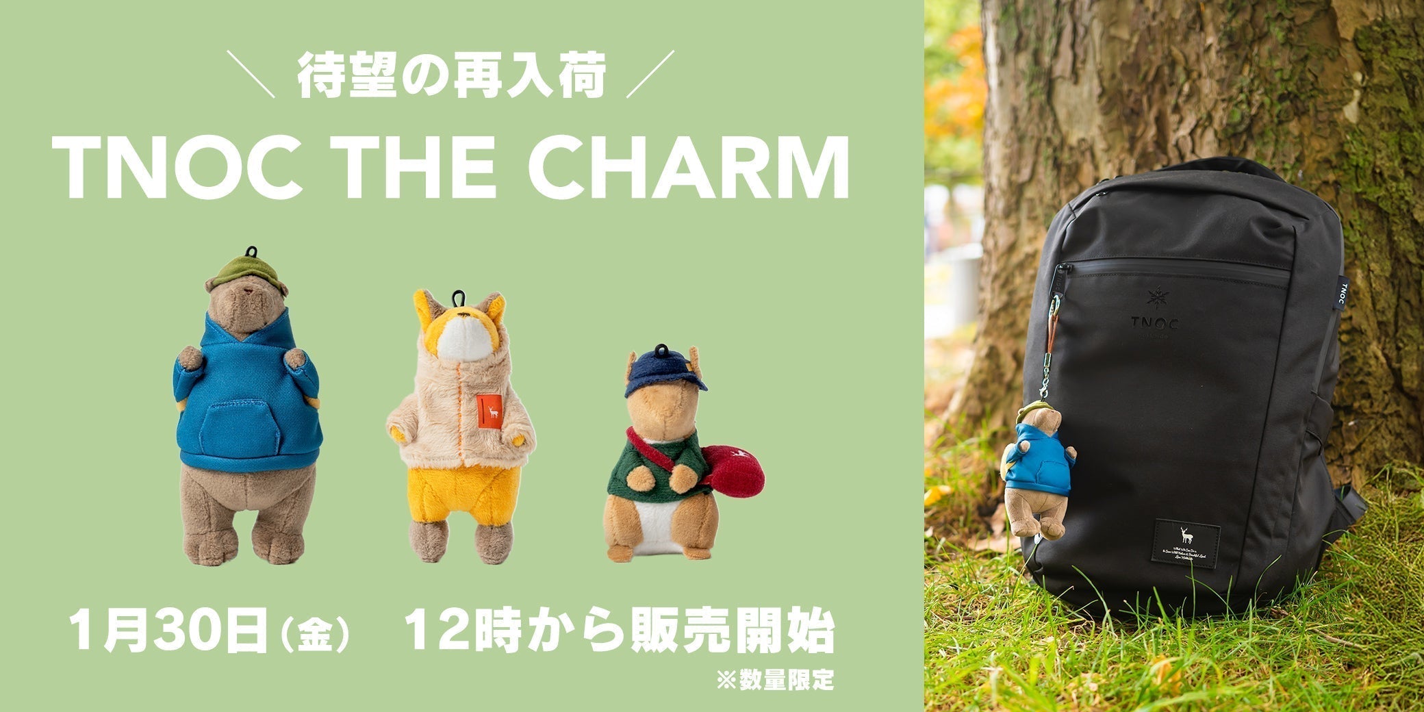 🐿️ 1/30(金)12時開始 🦊／ 大好評のかわいいチャーム「TNOC THE CHARM」