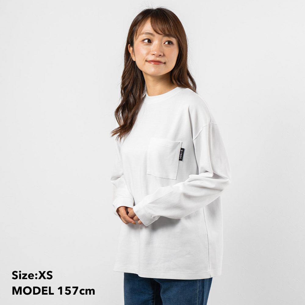 TNOC THE TEE LONG SLEEVE PONTE / WHITE POCKET