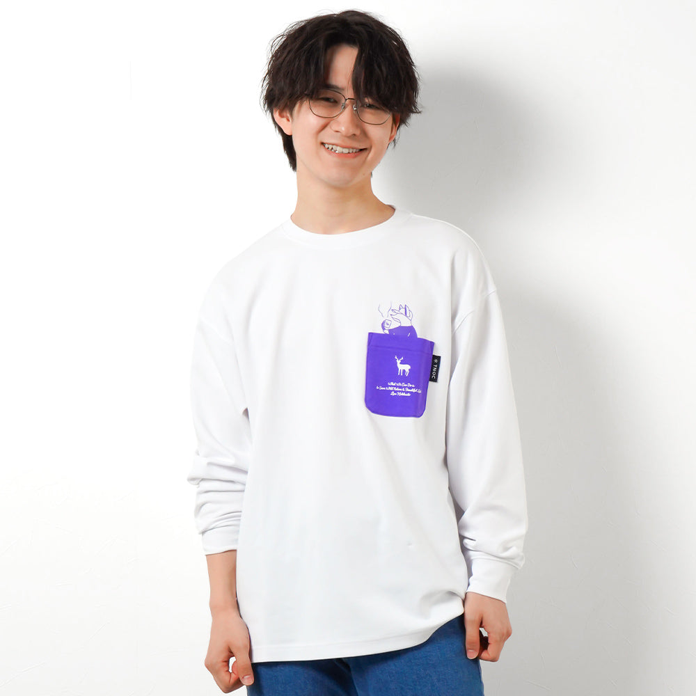 TNOC THE TEE LONG SLEEVE PONTE NORTHERN CONTINENT R-POCKET  SNOW WHITE