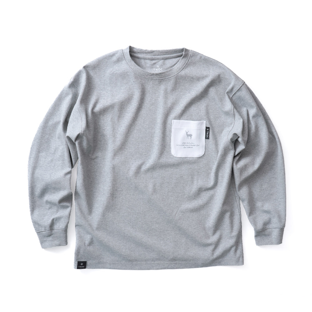 TNOC THE TEE LONG SLEEVE PONTE FOG GRAY / R-POCKET