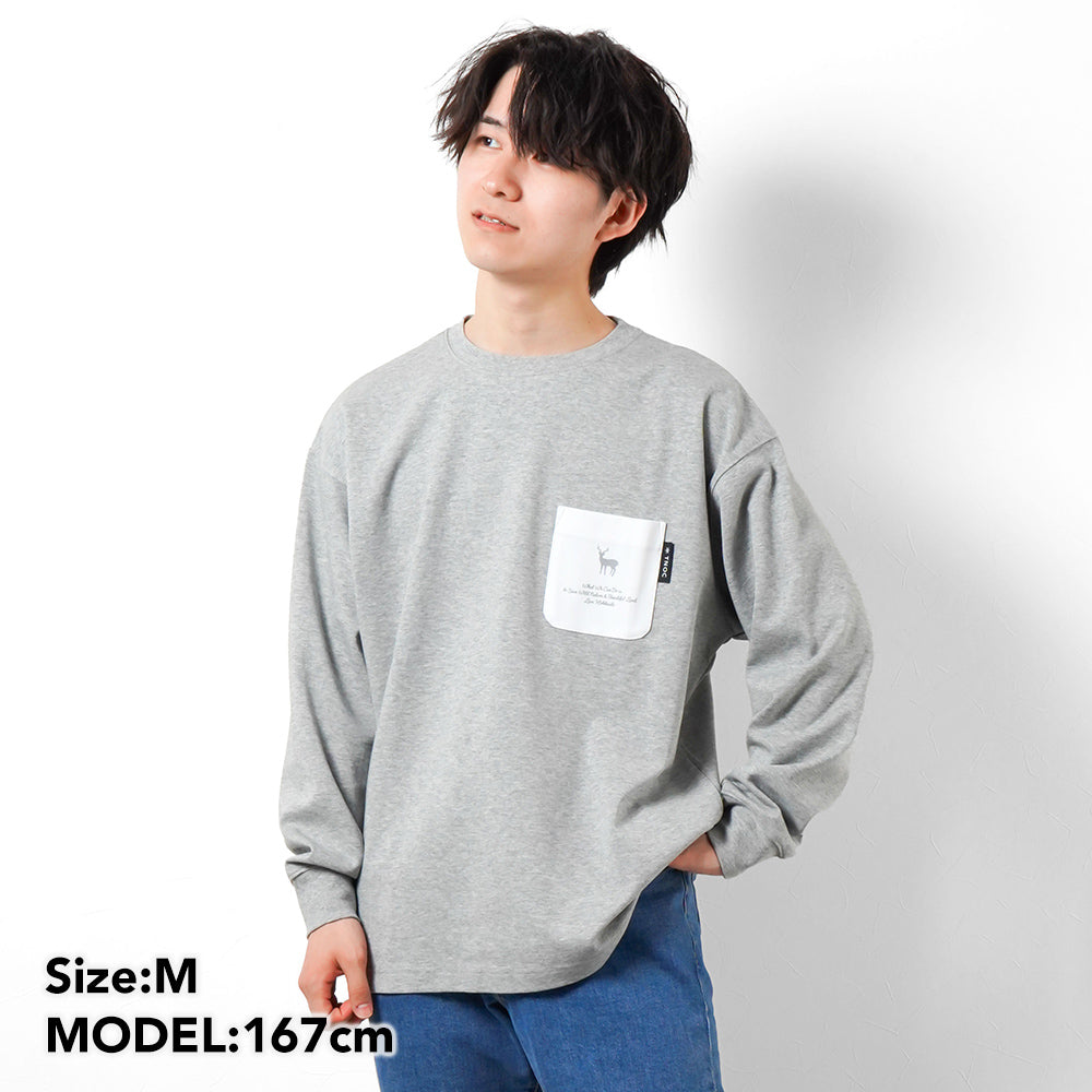 TNOC THE TEE LONG SLEEVE PONTE FOG GRAY / R-POCKET