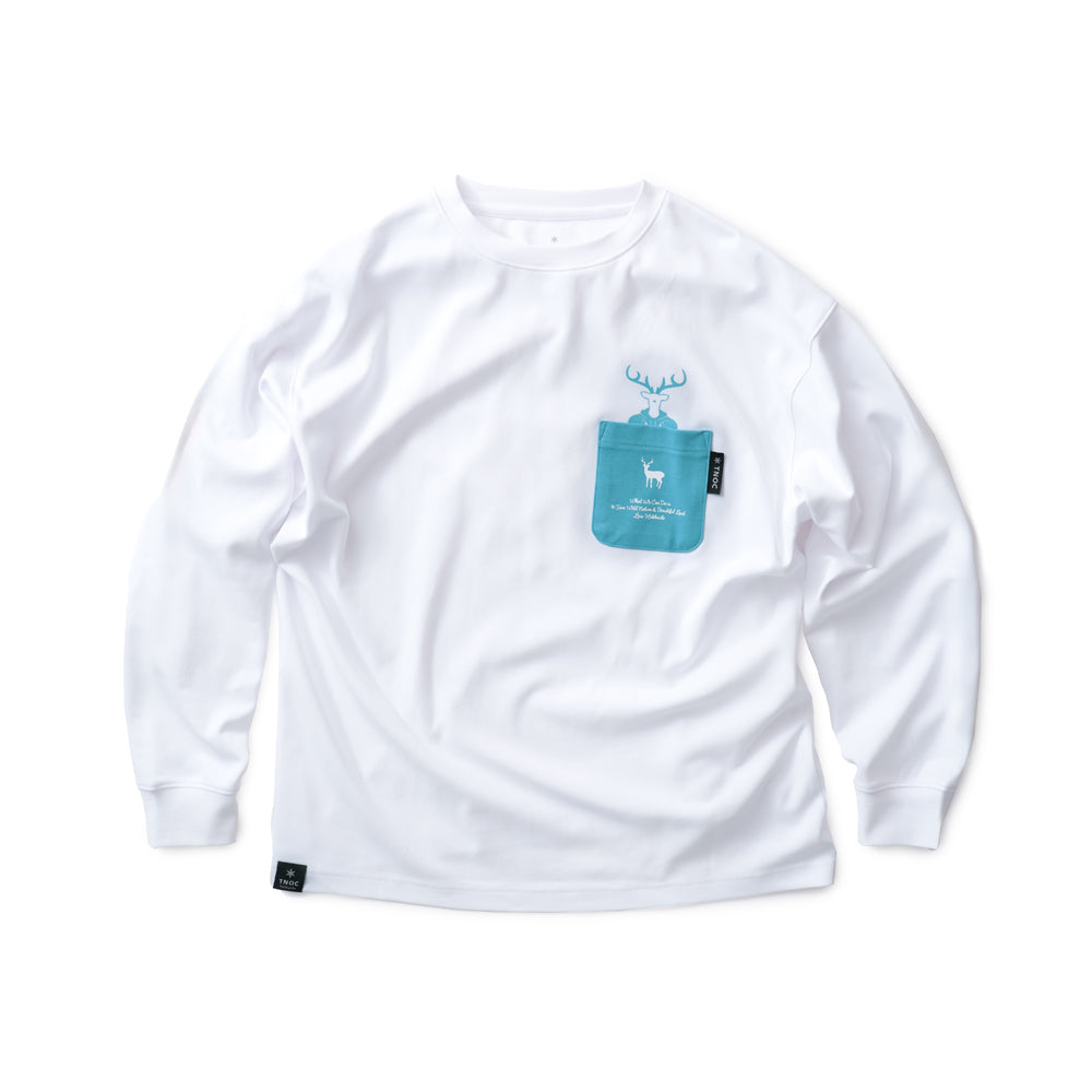 TNOC THE TEE LONG SLEEVE PONTE NORTHERN CONTINENT R-POCKET  SNOW WHITE